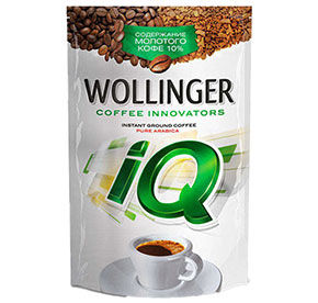 Кофе WOLLINGER IQ сублимированный с добавлением молотого в пакете 75гр
