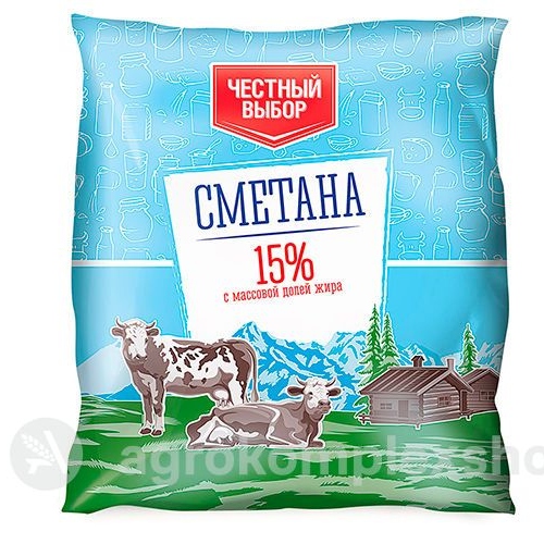 Сметана 15% Честный выбор 350гр