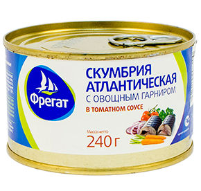 Скумбрия Фрегат с овощным гарниром 240гр