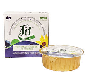 Джем-мармелад со стевией Fit Черника, голубика, топинамбур 100гр