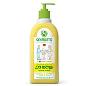 Средство для мытья посуды Synergetic 0,5л  ПЭТ ЛИМОН (с дозатором), п/фл