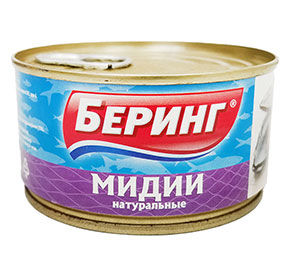 Мидии натуральные Беринг 185гр