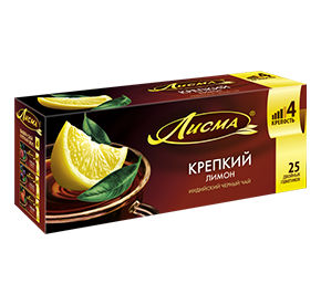 Чай Лисма Крепкий Лимон черный 25пак*2гр