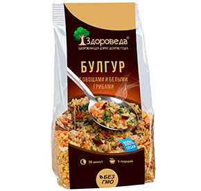 Булгур Здороведа с белыми грибами и овощами 250г м/уп