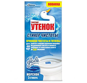 Чистящее средство для туалета Туалетный утенок 4в1 стикер Морской 10гр 3шт