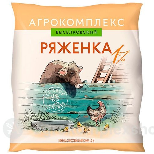Ряженка м.д.ж. 1% Агрокомплекс  0,45л пленка