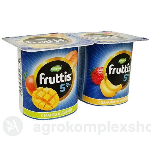 Fruttis"Сливочное лакомство" 5,0% с дыней и манго/с бананом и клубникой 0,115 кг