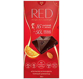 Шоколад темный RED апельсин и миндаль 100гр