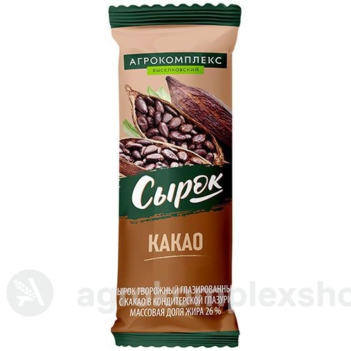 Сырок творожный с какао в глазури 26% 40гр