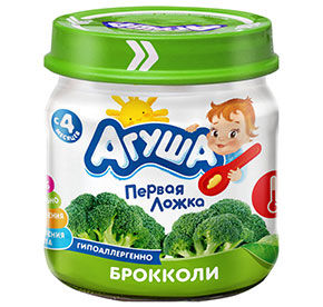 Овощное пюре Агуша Брокколи 80гр с/б