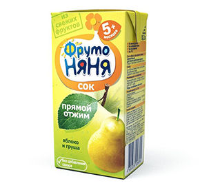Сок ФрутоНяня Яблоко-Груша 0,2л