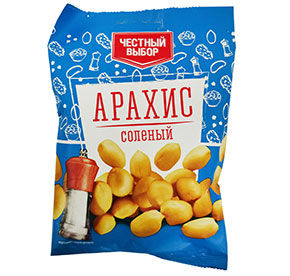 Арахис жареный соленый м/уп Честный Выбор 90гр
