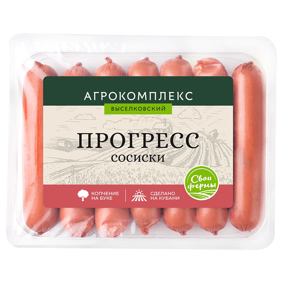 Сосиски Прогресс 1 кг Агрокомплекс 390₽