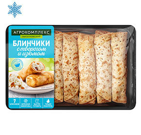 Блинчики с творогом и изюмом замороженные Агрокомплекс