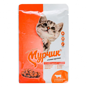 Влажный корм со вкусом говядины Мурчик 75гр
