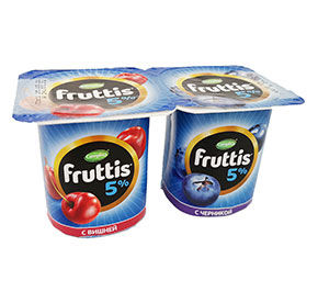 Fruttis"Сливочное лакомство" 5,0%  с вишней и черникой 0,115 кг 