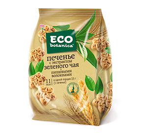 Печенье Eco botanica с экстрактом зеленого чая и пищевыми волокнами 200гр