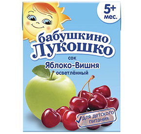 Сок яблочно-вишневый осветленный Бабушкино лукошко с 5 мес т/пак 0,2л