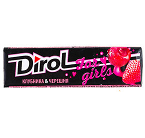 Жевательная резинка DIROL Клубника и Черешня 13,6г