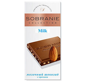Шоколад Sobranie молочный с орехами 90гр