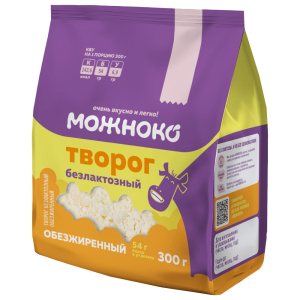 Творог безлактозный МОЖНОКО обезжиренный 300 г