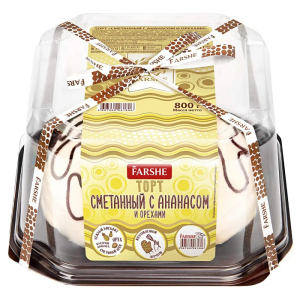 Торт "Сметанный с ананасом и орехами"  800 Фарше