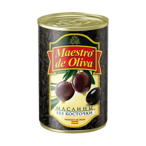 Маслины 280 г Maestro de Oliva с косточкой ж/б