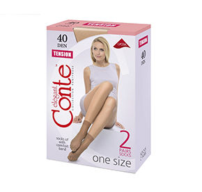 Носки жен. Conte TENSION 40 den natural (2 пары)one size 