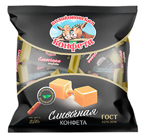 Конфета Волоконовская конфета сливочная флоу-пак 250гр
