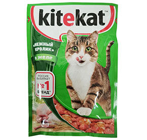 Корм д/взрослых кошек Китекат нежный кролик в желе пауч 85гр