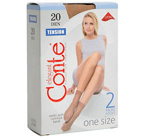 Носки женские CE TENSION 20 (2 пары), р.23-25, natural
