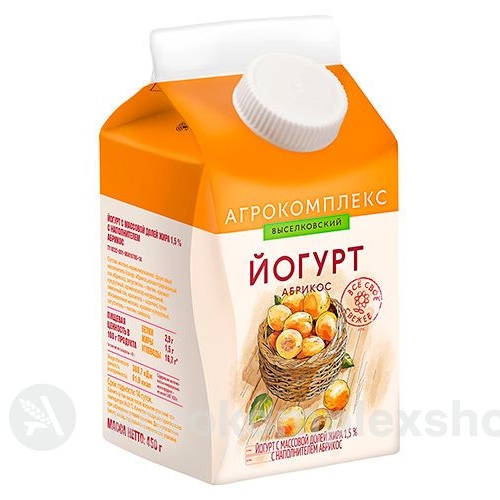 Йогурт с наполнителем абрикос 1,5% 450гр