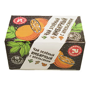 Чай зеленый имбирный с апельсином Едим с пользой 20 пакетиков
