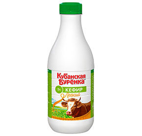 Кефир Кубанская буренка 1% 900гр