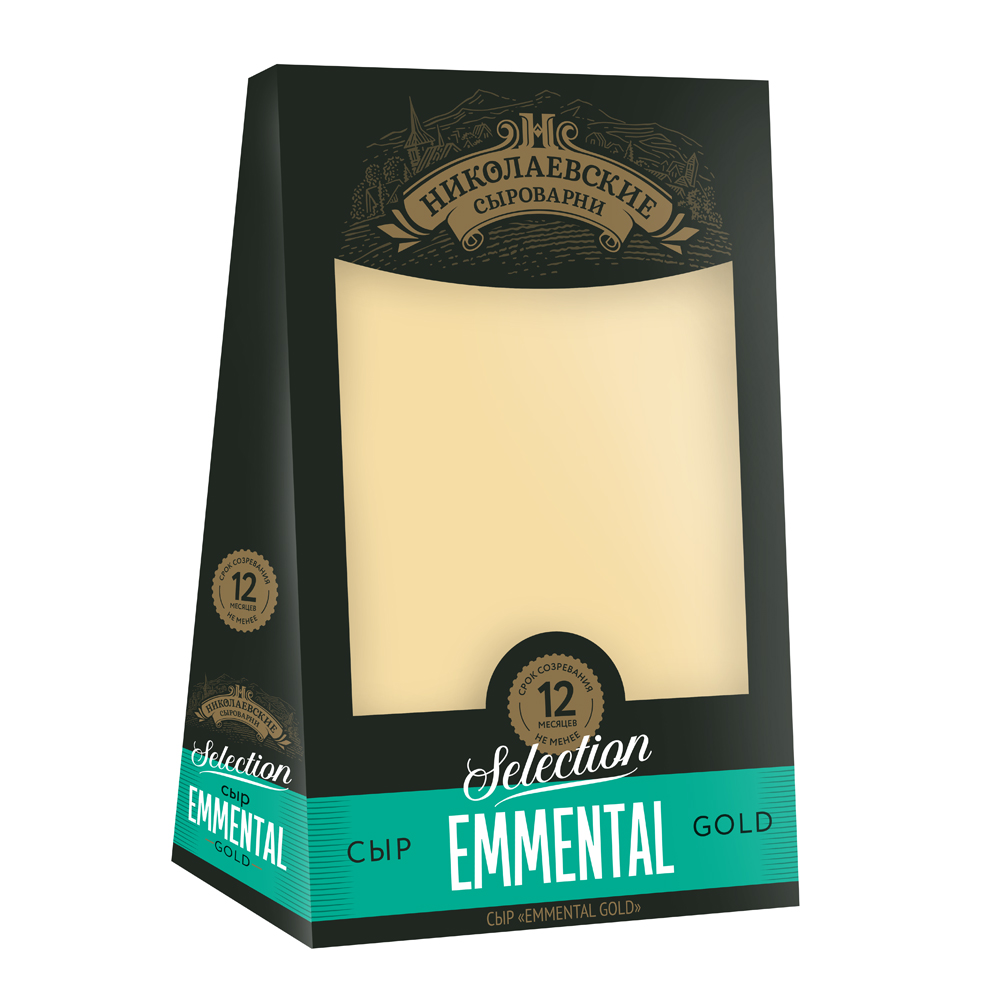 Сыр Emmental Gold selection 45% Николаевские сыроварни