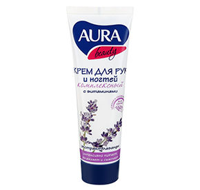 Крем для рук и ногтей Aura Beauty комплексный с витаминами и экстрактом лаванды туба 75мл 