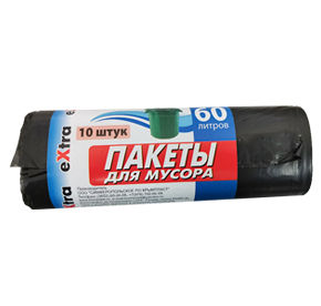 Пакеты для мусора Крымпласт 60л Extra м/уп 10шт
