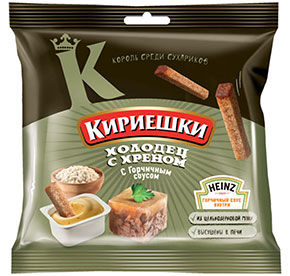 Сухарики ржаные Холодец с хреном+горчичный соус Кириешки 60гр
