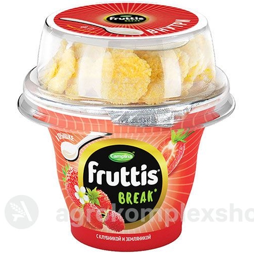 Fruttis "Вкусный перерыв" 2,5% Продукт йогуртный пастериз.с клубн./землян.,хлопья кукур.гл 0,175 кг