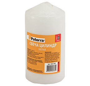 Свеча столбик 60*120 мм белая PATERRA 