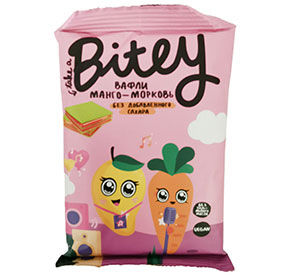 Вафли Bitey Манго-Морковь 35гр м/уп