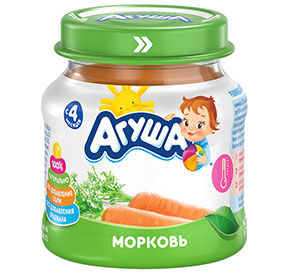 Овощное пюре Агуша Морковь 80гр с/б