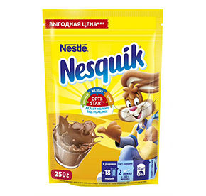 Какао-напиток быстрорастворимый NESQUIK OPTI-START, обогащенный витаминами и минеральными веществами, пакет 250гр