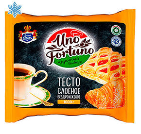 Тесто слоеное бездрожжевое замороженное Русский Холод 1кг