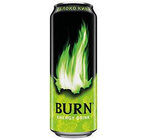 Энергитический напиток Burn яблоко-киви 449 мл