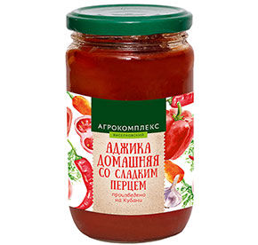 Аджика домашняя со сладким перцем острая стерилизованная Агрокомплекс 360гр 120₽