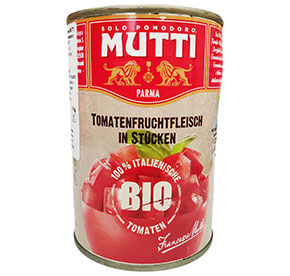 Томаты резаные кубиками в томатном соке BIO Mutti 400гр