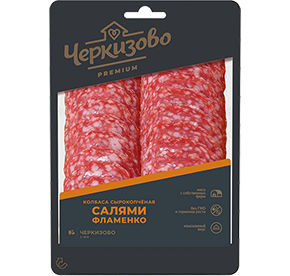 САЛЯМИ С/К ФЛАМЕНКО НАРЕЗ ФИБ З/А ШТ 0.1КГ (ТМ ЧЕРКИЗОВО ПРЕМИУМ)