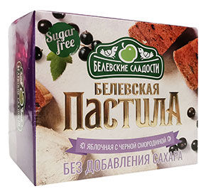 Пастила яблочная с черной смородиной без сахара Белевская 125гр