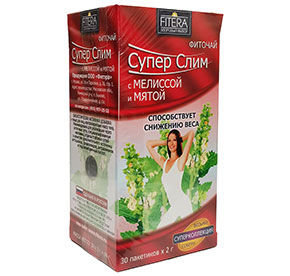 Чай для похудения Супер Слим Мята и Мелисса Фитера 30 пакетиков